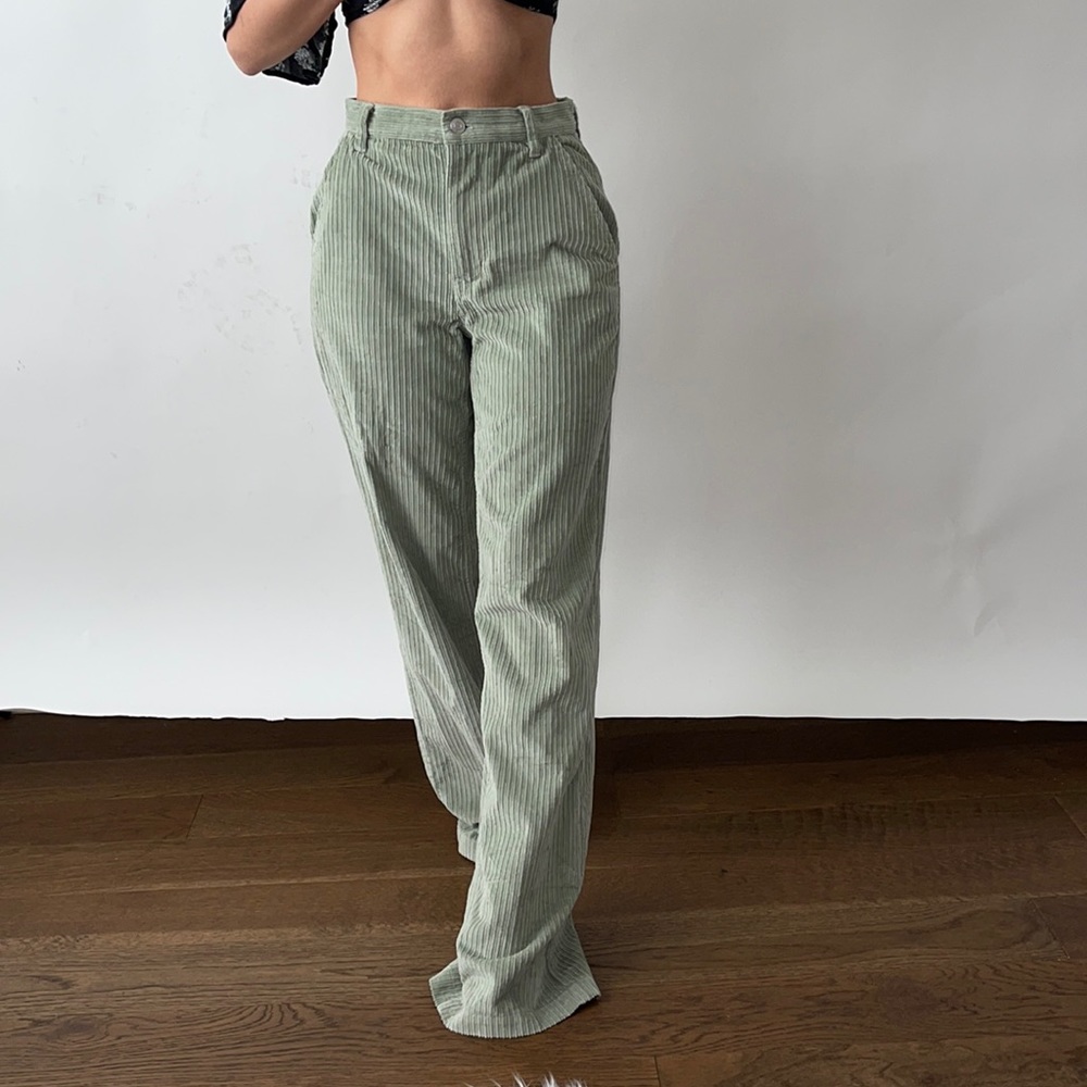 Aritzia Corduroy Sage Green Pants Gem